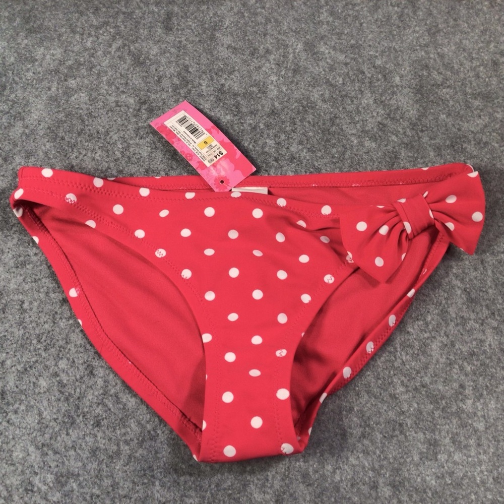 🌵 Xhilaration pink white polka dot bikini bottom small
